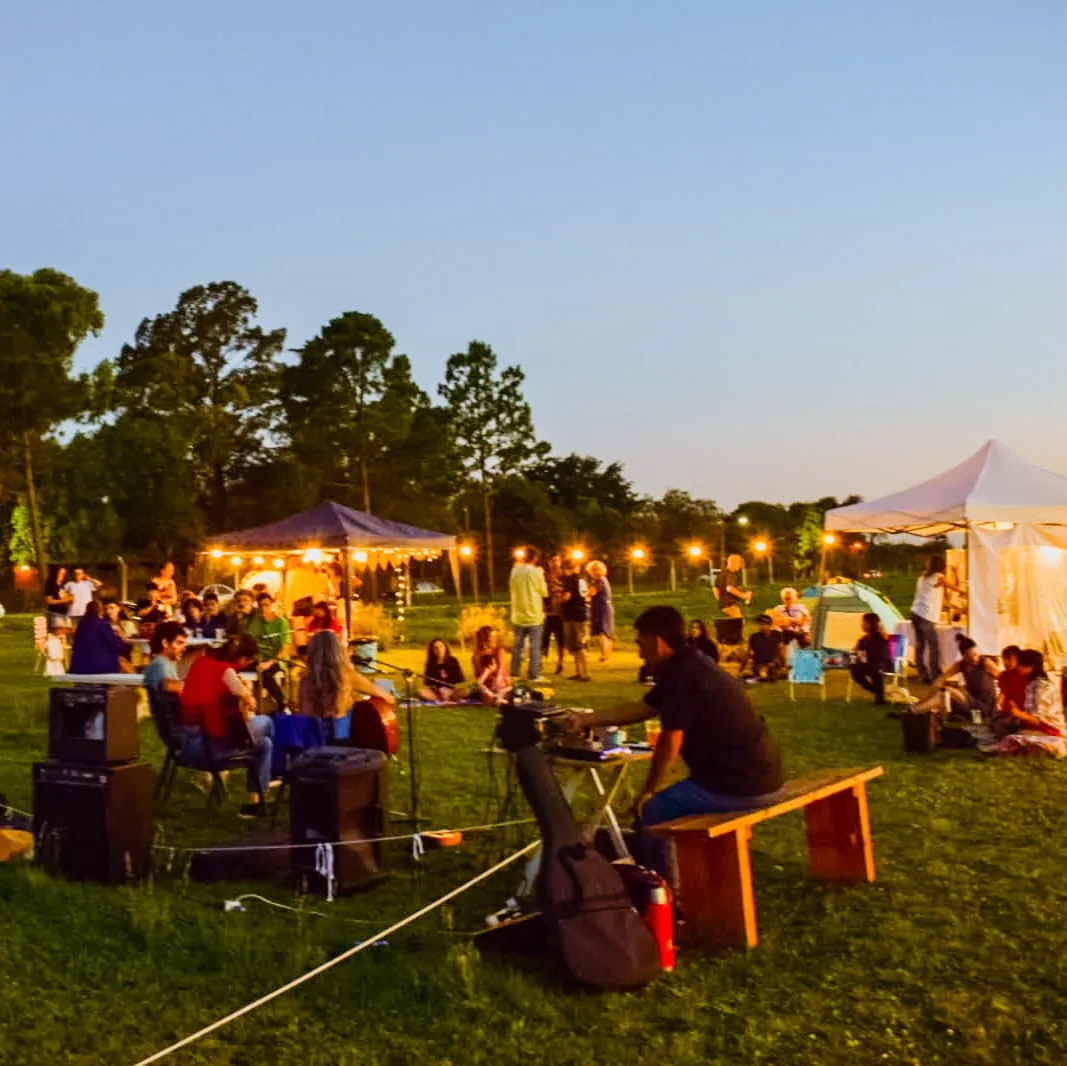 Música y encuentro nocturno en el campo de lavandas